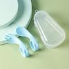 1 комплект, ложка со смещением, пищевой класс, очаровательный внешний вид, адаптивная помощь при еде, правая рука, обучение еде, вилка для ребенка, набор ложек для семьи