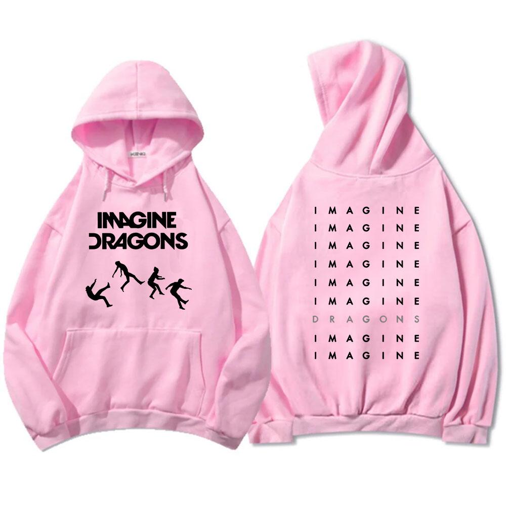 Уличная одежда Унисекс Loom Tour 2026 Imagine Dragons Свитшоты с длинным рукавом Зимние Свободного кроя С капюшоном Карман Одежда для женщин и мужчин