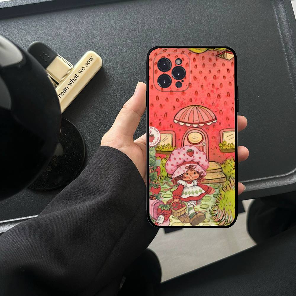 Анимированный S-Клубничный S-Шорткейк TPU Силиконовый Чехол Для IPhone 11 12 13 14 15 16 17 Pro Max Ударопрочный Прозрачная Задняя Крышка