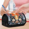 Two-Tiered Pencil Holder, Colorful Printed Pencil Bag Featuring Stone Shapes On a Beach Theme, Stylish Storage Solution, Handy Zippered Pencil Case, S