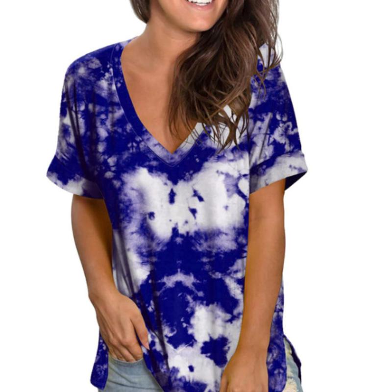 5XL летняя футболка большого размера с цветочным принтом, женская рубашка с коротким рукавом и 3D картой, модная повседневная женская рубашка с v-образным вырезом, свободный топ больших размеров 2021