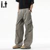 :CHOCOOLATE Men's Loose Fit Straight Leg Multi-Pocket Cargo Pants