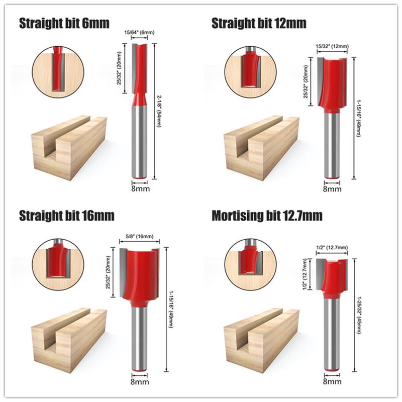 15 шт./компл., фрезы для деревообработки, 6 мм, 1/4 дюйма, 8 мм, твердосплавные фрезы с хвостовиком для резака по дереву, гравировальные режущие инструменты
