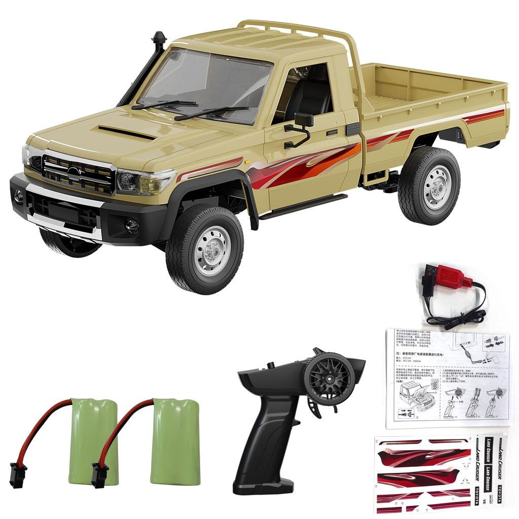 Remote Control Car, 2.4GHz Electric Vehicle with LED Lights, 1:14 Scale Rechargeable Pickup Truck