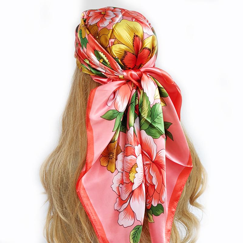 Square Scarf Fashion Silk Satin Print Small Head Neck Scarf Women Headscarf Kerchief Female Bandana Shawl Accessories