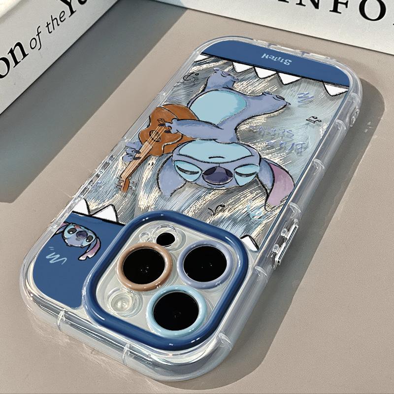 Чехол-перо Stitch для гитары для Apple 16/15/Huawei Honor Xiaomi Чехол для телефона 13 Pro Max Полное покрытие