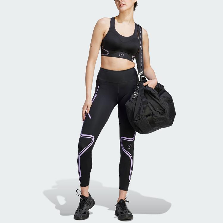 Adidas Леггинсы в полоску с цветными блоками от X Stella McCartney, черные женские леггинсы IB6807