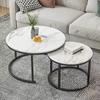 Nordic Modern Round Coffee Table - Creative Living Room Iron Design