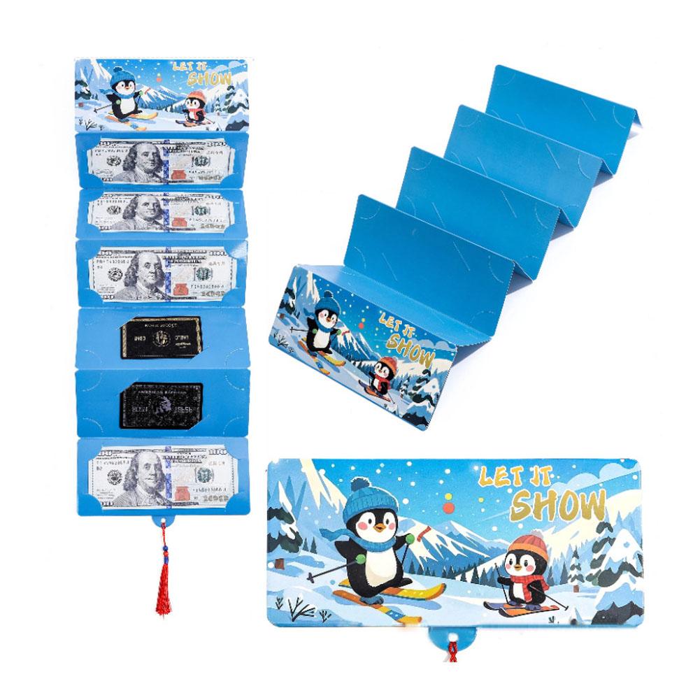 Christmas Money Holders for Cash, Christmas Cash Envelope With 6 Slots,Surprise Card Holder for Xmas DIY Holiday Money Gift Card