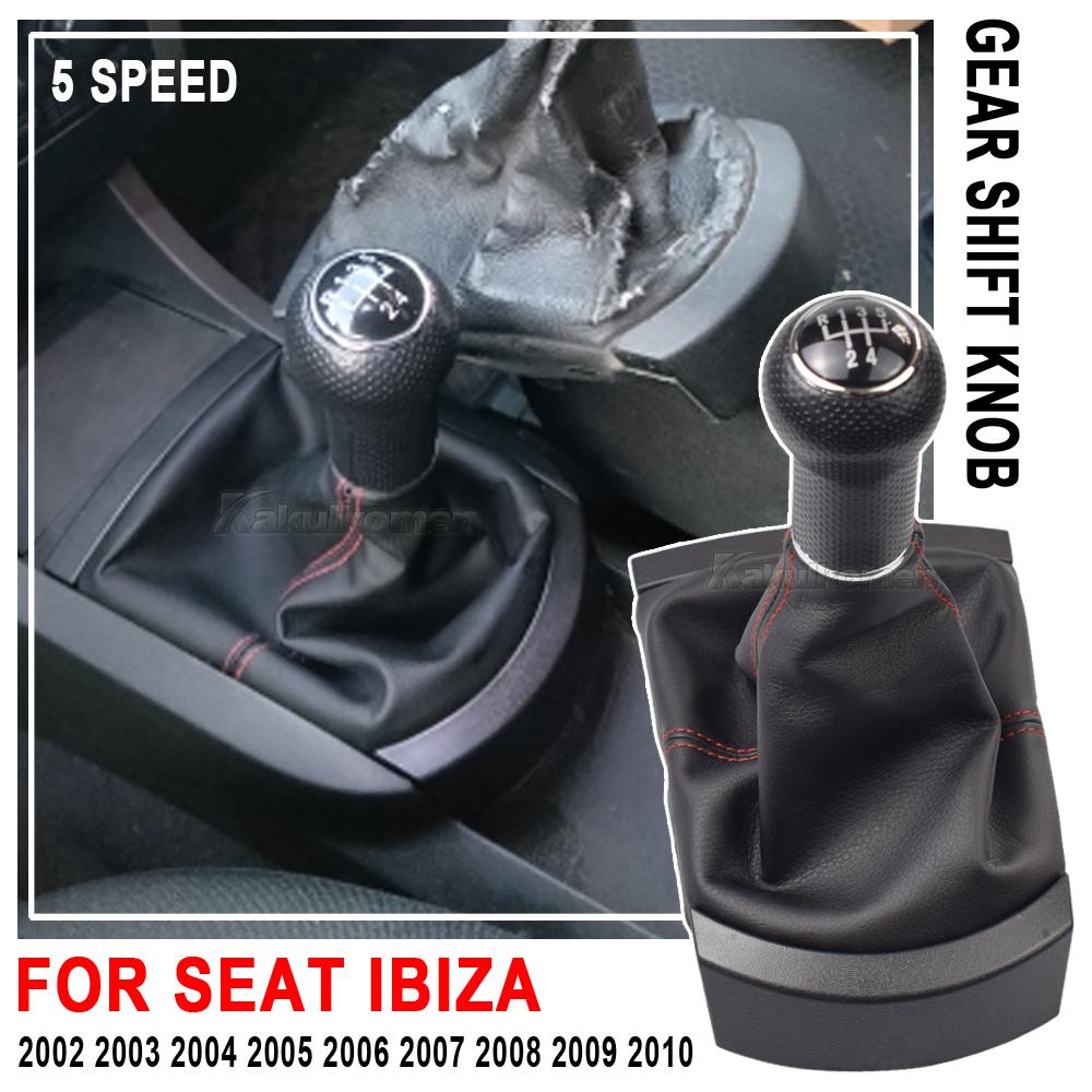 Leather Car Styling Gear Shift Knob Lever Gaitor Boot Dustproof Cover Case For SEAT Ibiza 2002 2003 2004 2005 2006 2007