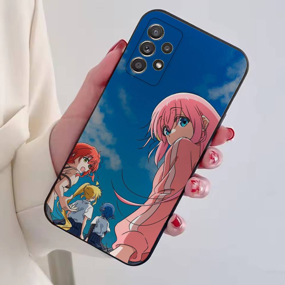 Anime B-Bocchi The Rock Cute Phone Case For Samsung S25,S24,S21,S22,S23,S30,Ultra,S20,Plus,Fe,Lite,Note,10,Black Cover
