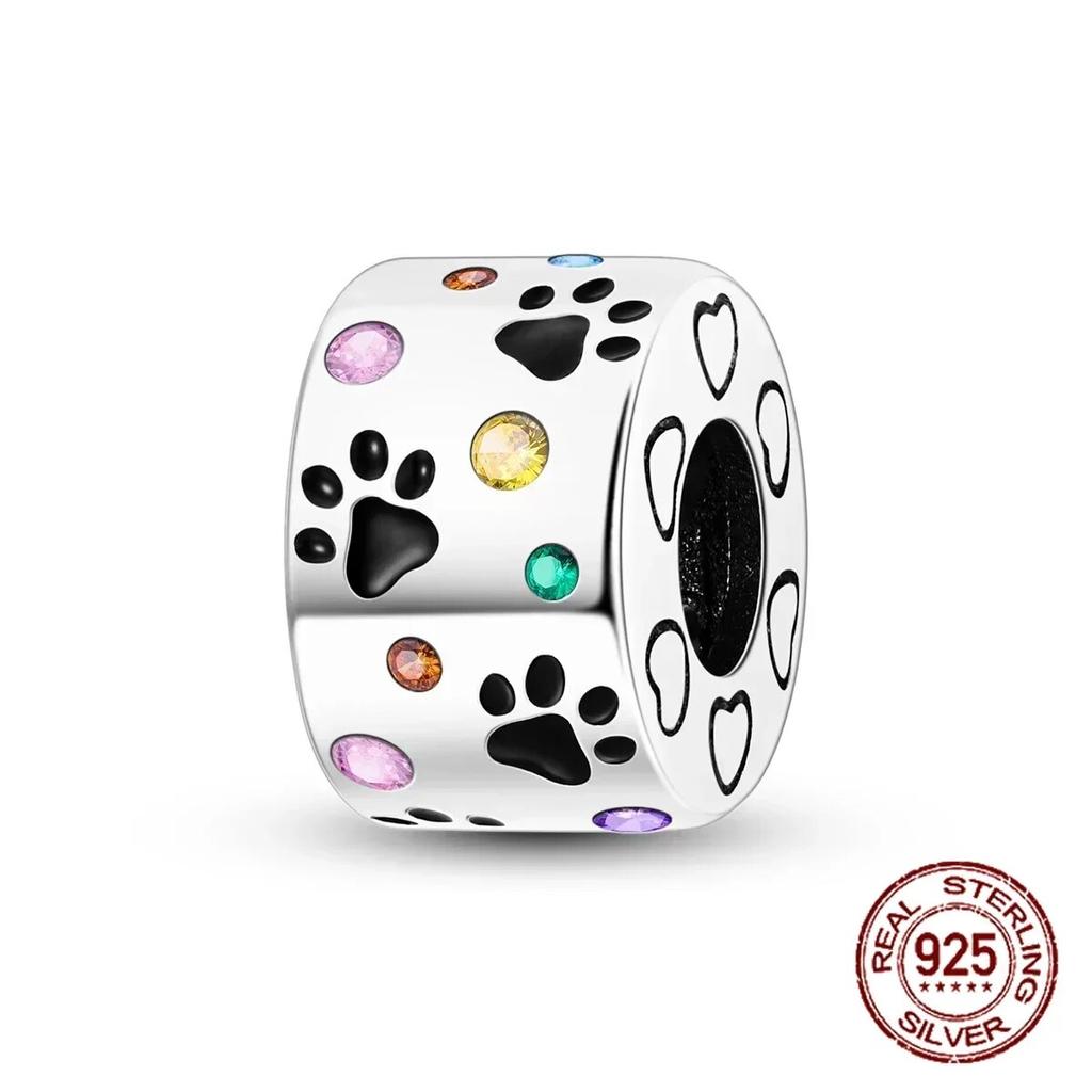 925 Sterling Silver Classic Flowers Love Beads Fit Bracelet Beads Pendant Colorful Women Jewelry DIY Gift 2024