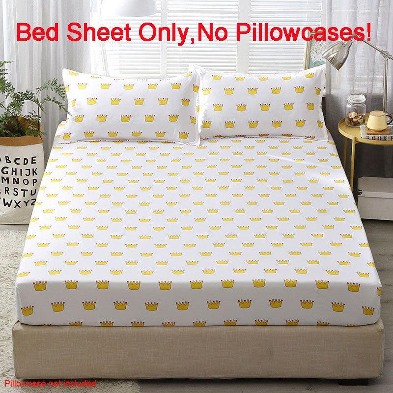 Sheet Bed Fitted Cover Without Pillowcase Floral Printed Single King Double