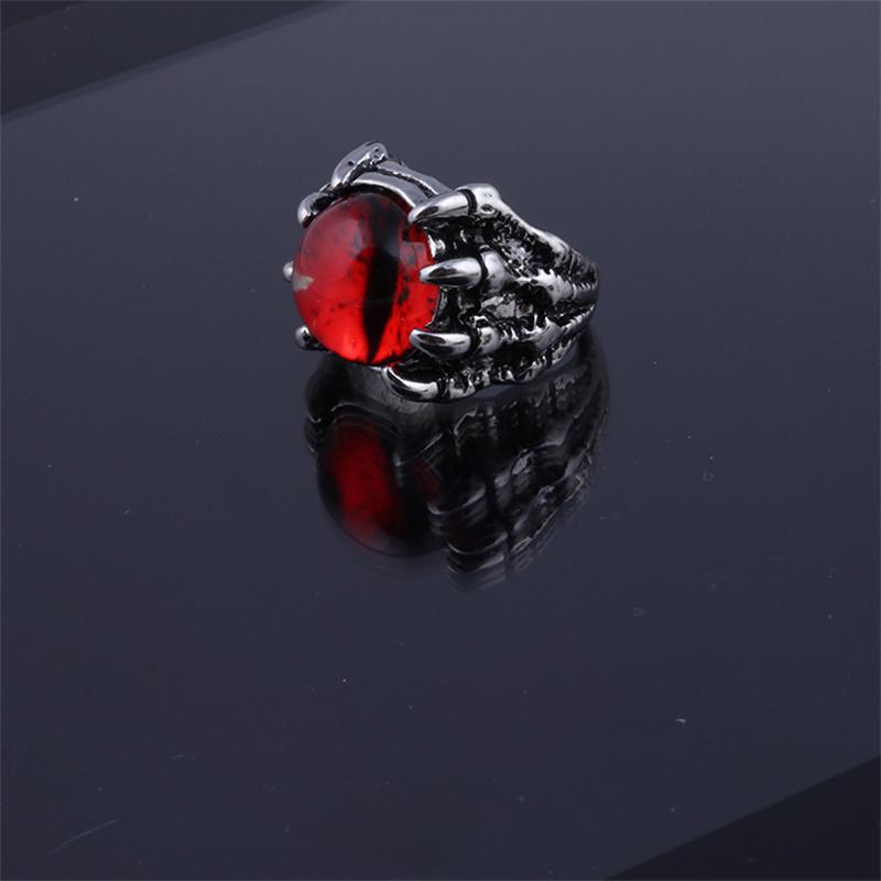 Gothic Colorful Evil Eye Rings For Men Women Personality Demon Claws Ring Punk Fashion Male Ring Jewelry Club Accessories Gifts
