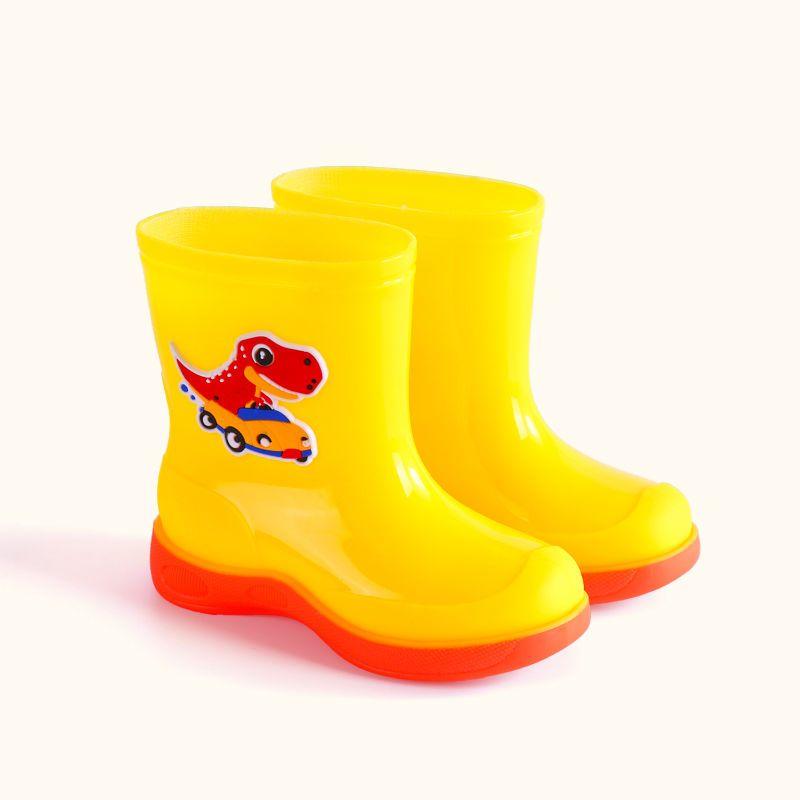 Waterproof Cartoon Rain Boots for Boys Girls Aged 8 To 11 Non-Slip Warm Rubber Shoes for Kids Comfortable Rain Footwear