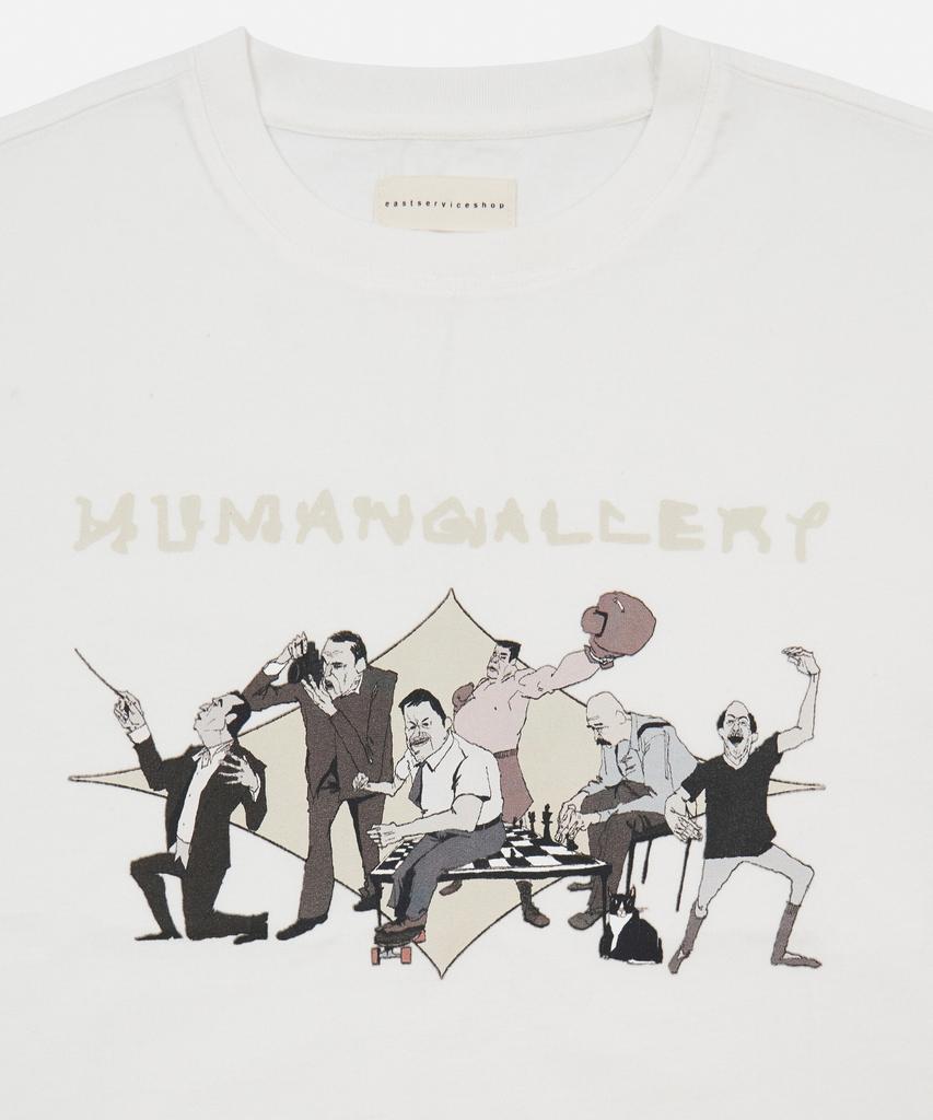 Iseuteuseobiseusyab Футболка с коротким рукавом Human Gallery - Цвет: Кремовый