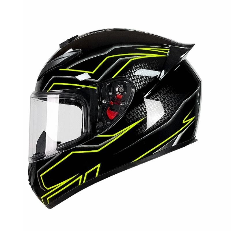 New QK111 Four-Season Full-Face Motorcycle Helmet Unisex Riding Helmet for Adults with Clear or Black Lens Available