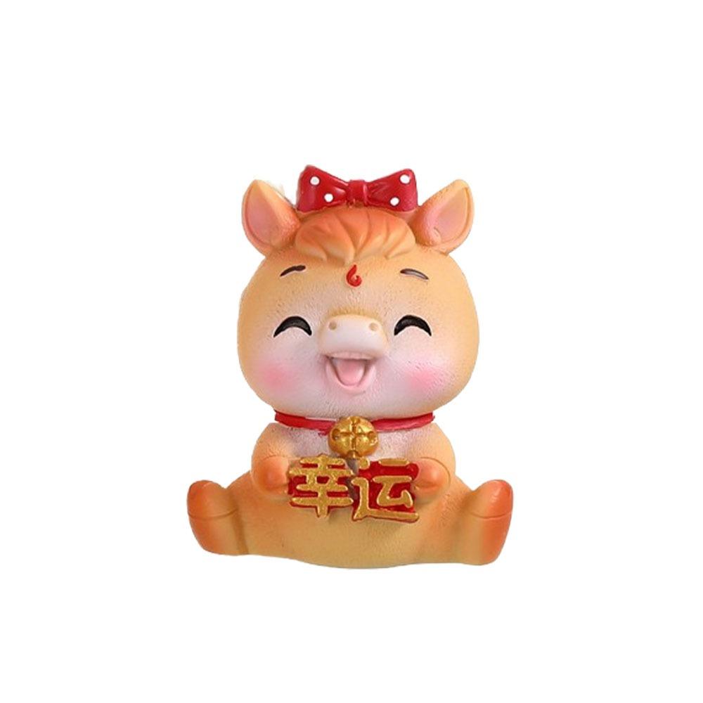 Lifelike 2026 Horse Year Figurines Resin Horse Statue Zodiac Horse Mascot New Year Gift