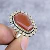 Carnelian Gemstone Handmade 925 Sterling Silver Jewelry Ring Size 8 M-2599