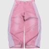 Unisex Streetwear Jeans Y2K Denim Pants Hip Hop Retro Striped Embroidered Baggy Jeans Mens Womens High Waist Wide Leg Trousers