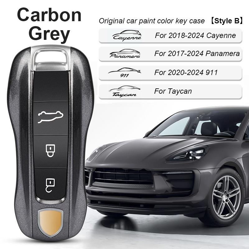 AABKR1 For Porsche Cayenne Mancan Panamera 911 718 Boxster Cayman Taycan 2010-2024 Car Key Paint Case Bordeaux Red Shell Replacement