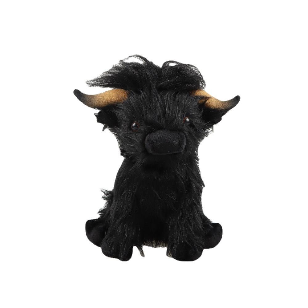 Highland Cow Plus Моделирование плюшевых кукол шотландского горного скота, длинношерстных игрушек для крупного рогатого скота