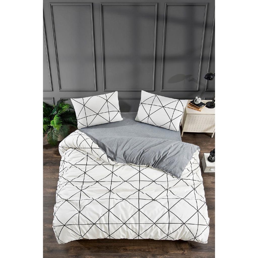 Tiles Single Patterned Duvet Cover Set, Elastic Sheet And 1 Pillowcase