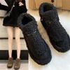 Зимние хлопковые ботинки женские теплые утолщенные короткие ботинки женские 2025 новые универсальные из овечьей шерсти тедди обувь Мао Мао обувь в тренде на улице