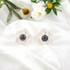 Rare Black Tourmaline Gemstone 925 Sterling Silver Handmade Studs 0.5" For Women EE-157-24
