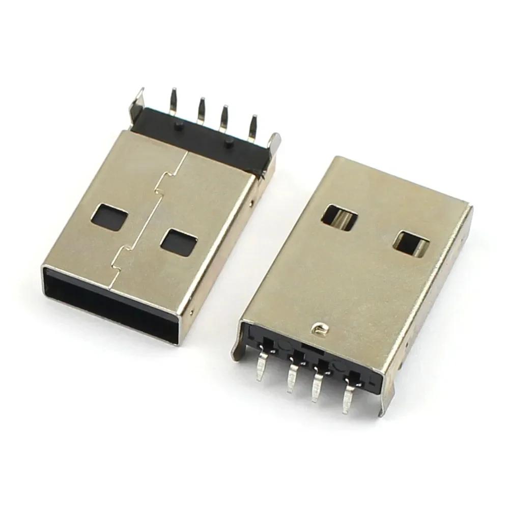 50 шт. USB 2.0 AM 4P мужской разъем типа A 4-контактный SMT SMD DIP панельный монтажный штекерный разъем разъем DIY