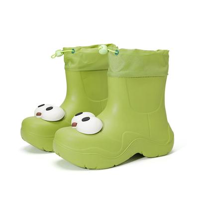 Женские резиновые сапоги, симпатичные большие глаза, дождевые туфли для всех возрастов, женские стельки EVA, противоскользящие резиновые сапоги для женщин и девочек