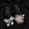 2025 Новая модель, Розовая серия, Романтичная пряжка для обуви с цветком вишни, Цветок для обуви с жемчугом, Съемная, Сделай сам, Лето, Красивое сочетание обуви