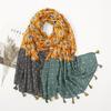 Мода Женщины Богемия Ацтекский Цветочный Пэчворк Кисточки Шарф Леди Принт Шали и Накидки Женские Фуляры Эшарп Дизайнер 180*90См