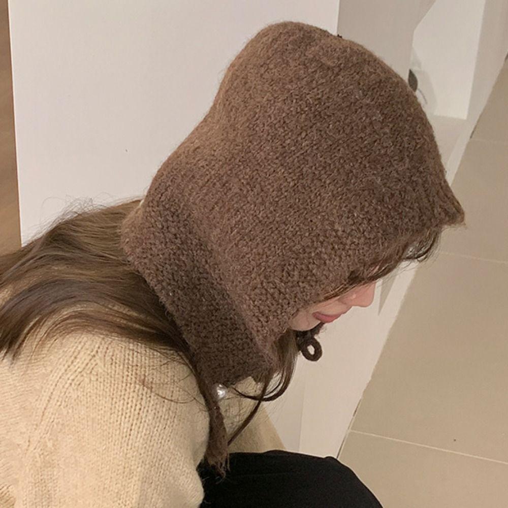 Coldproof Knitted Balaclava Hat Woolen Pullover Cap Fashion Neck Collar Beanies Cap  Outdoor