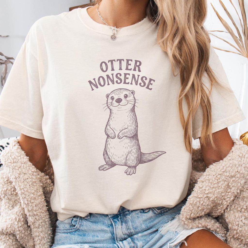 Otter Nonsense Shirt, Funny Otter Pun Tee, Cute Animal Graphic Shirt, Comfort Colors Vintage Style Otter Lover Gift, Pun T shirt Unisex