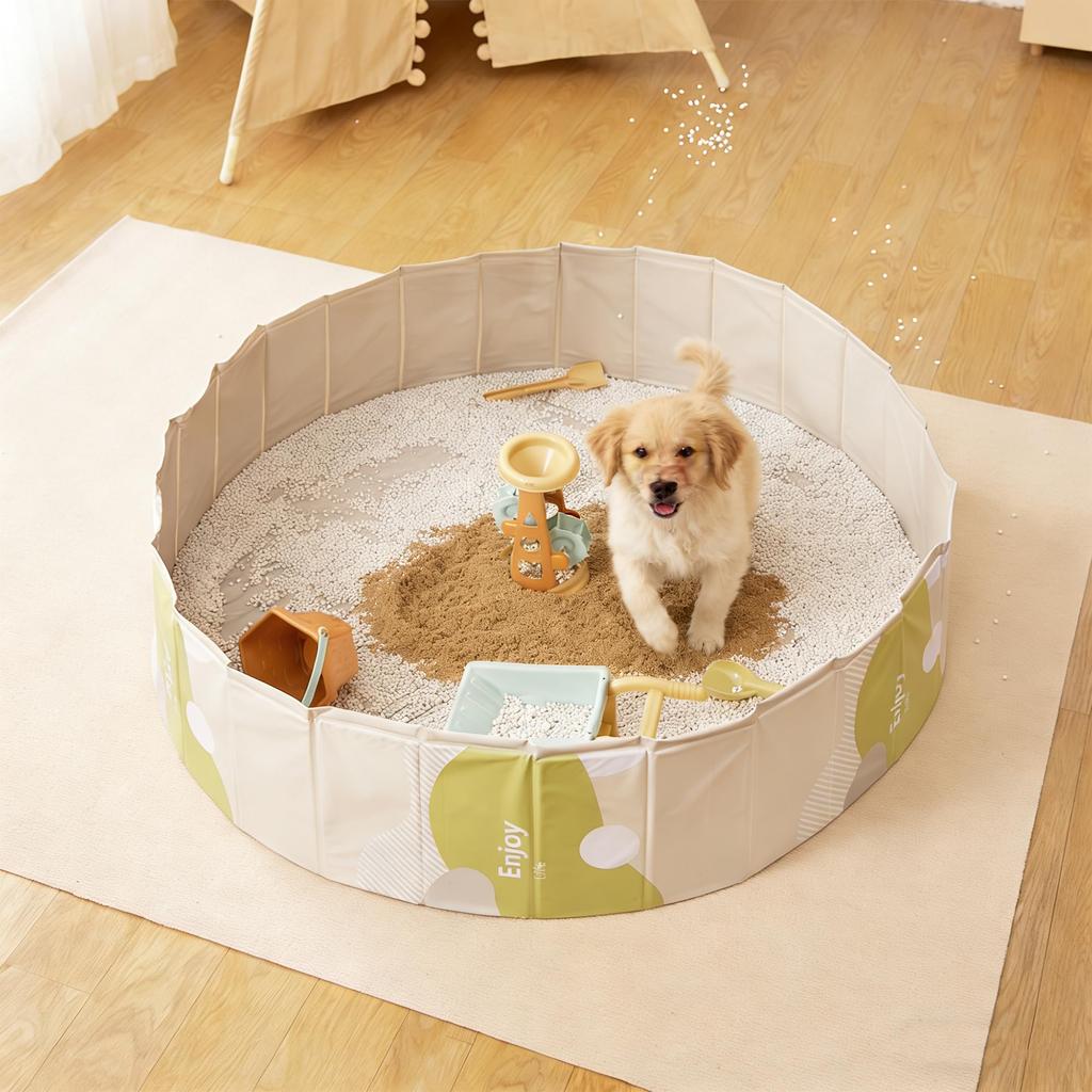 Hyindoor Складной бассейн для домашних животных, не требует надувания, 80x20 см, для собак и кошек, Водные игры/Душ, Защита от жары, Легко хранить, Виниловый бассейн для дома