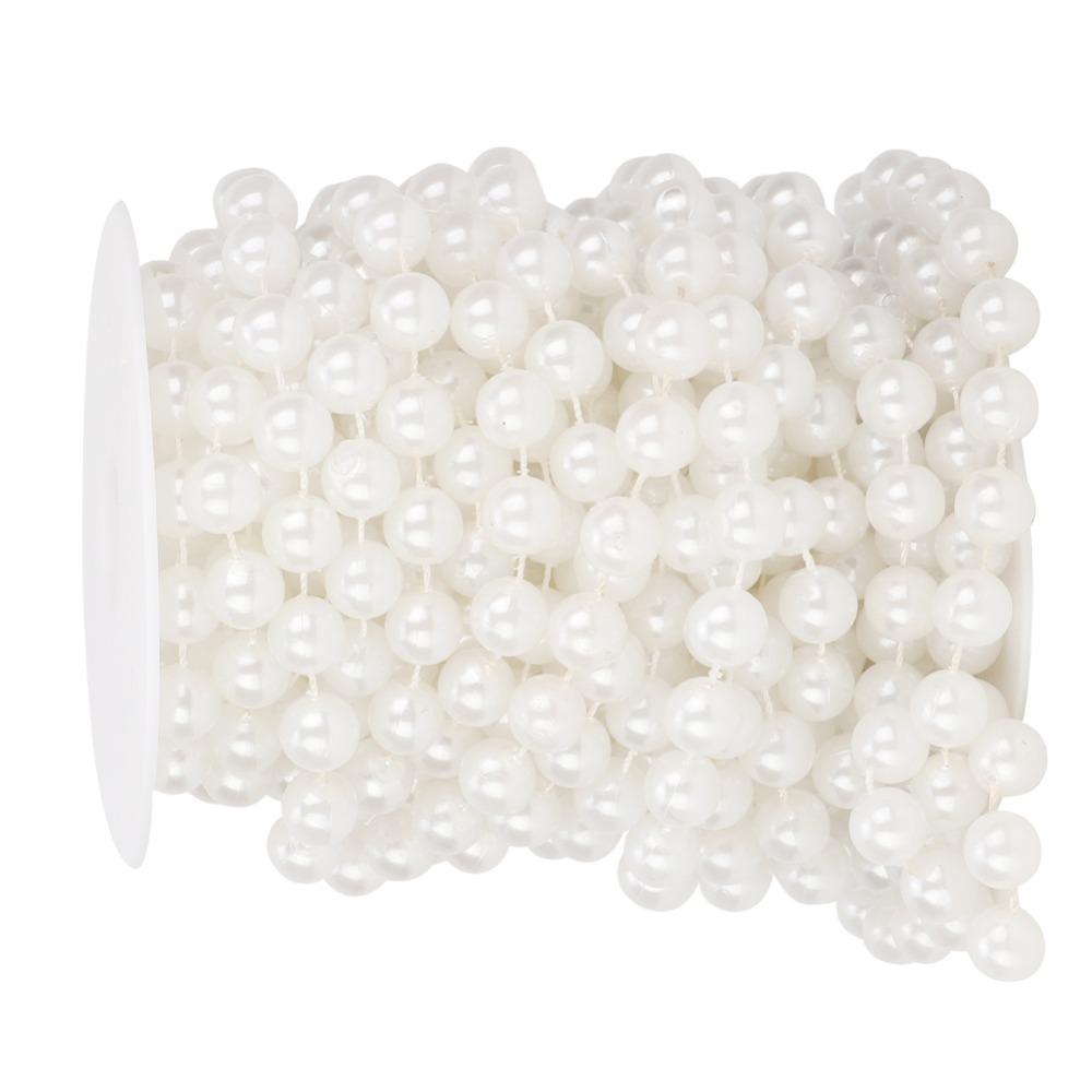 White Imitation Pearl Garland 12 MM Faux Pearl Garland Artificial Pearl Bead Chain Home Decoration
