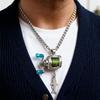 1/2Pcs Mini Fishing Reel Necklace Lightweight Hypoallergenic Alloy Spinning Reel Pendant Necklace with Rotatable Handle Fishing Lovers Gift