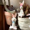 Yousheng 2 шт., украшения в виде кролика для йоги, расписанные вручную скульптуры кроликов, художественные поделки из смолы, статуэтки для дома и улицы, декор для сада и дома