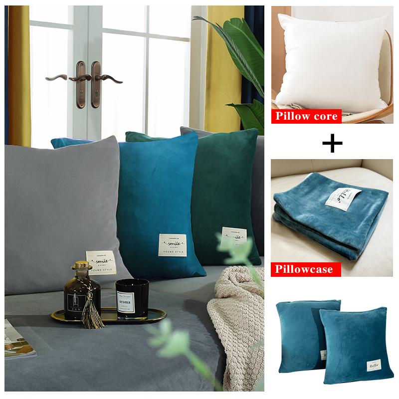 Бархатная наволочка для подушки Теплая наволочка Диванная декоративная подушка Домашняя гостиная Диван Кушетка Декор Подушка Чехол 45X45 см