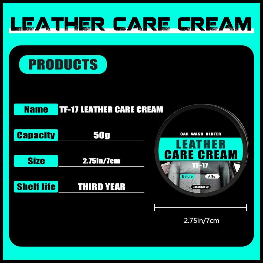 Car Leather Seat Maintenance Cream Interior Leather Cleaning Maintenance Care Coating Cleaning Cream 50g