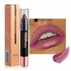 2 In 1 Shiny Metal Lipstick Eyeshadow Pen Pearlescent Eyeshadow Lip Liner Dual Purpose Crayon Long Lasting Lipstick Crayon Lip Makeup Eye Makeup