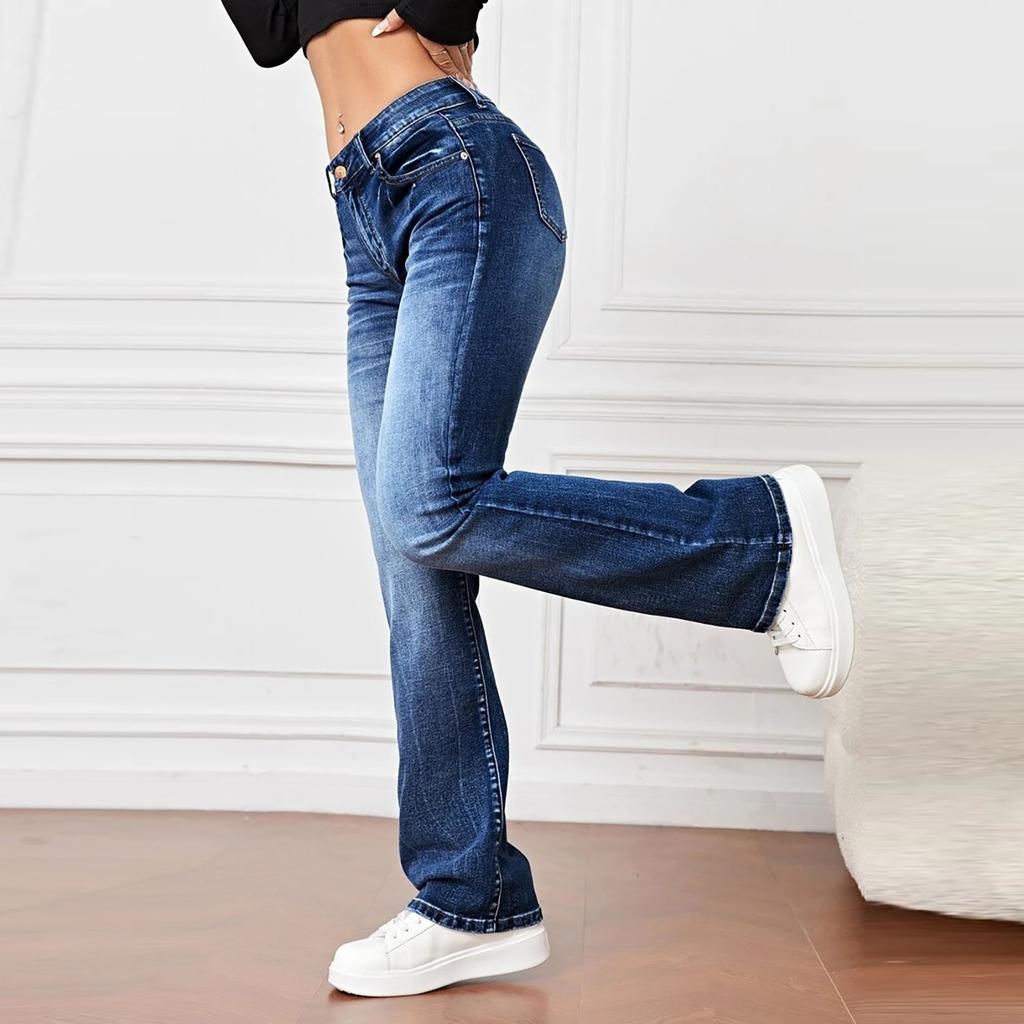 Womens Jeans Pants Fit Jeans Stretch Denim Pants With Pockets Trousers Jeans For Women