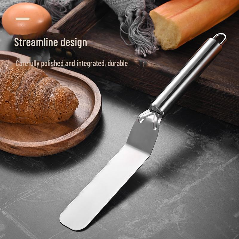 Stainless Steel Cheese & Cake Knife Set: Spatula, Curved & Straight Scrapers, Butter Knife, Baking Tools.