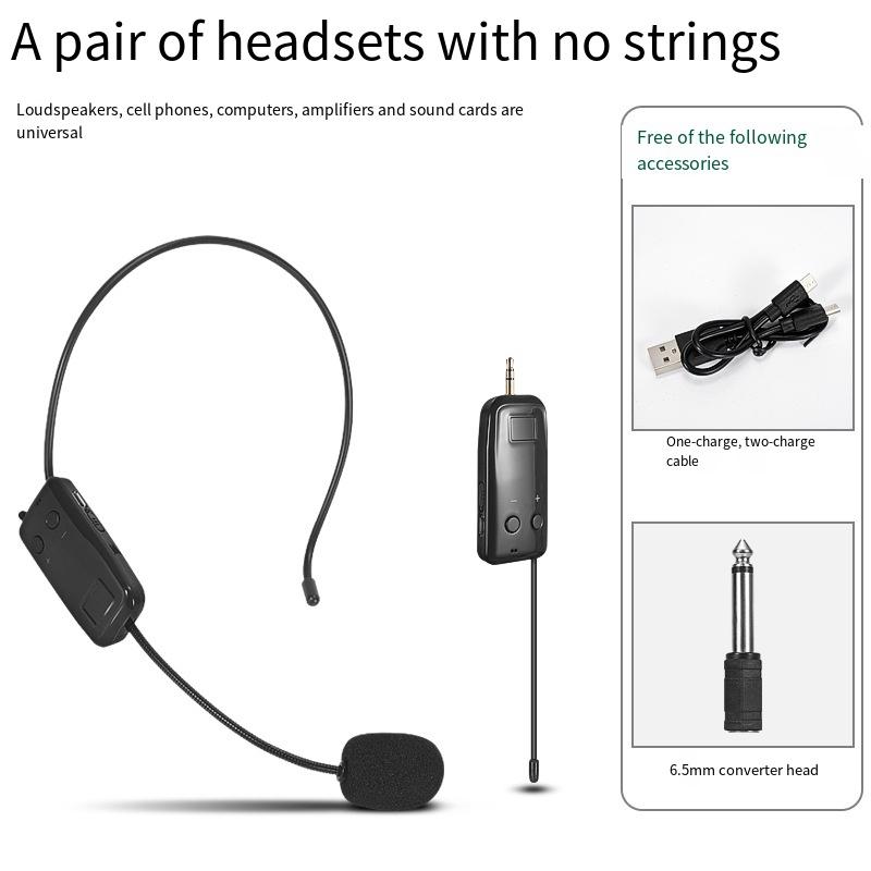 2.4G Wireless Professional Neckband Headset Microphone One For Two UHF Wireless Headset Business Laptop Conference Microphone