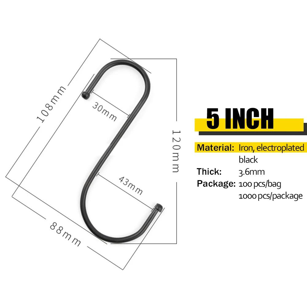 5/10/20 шт S-образный крючок металлический кухонный горшок чашки стойка ванная комната спальня перила вешалка для одежды сумки полотенца растения подвесные S-образные крючки