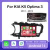 Android 14 Carplay Car Radio For KIA K5 Optima 3 TF 2011 - 2015 Multimedia Video Player Navigation GPS Stereo No 2 Din 2Din DVD