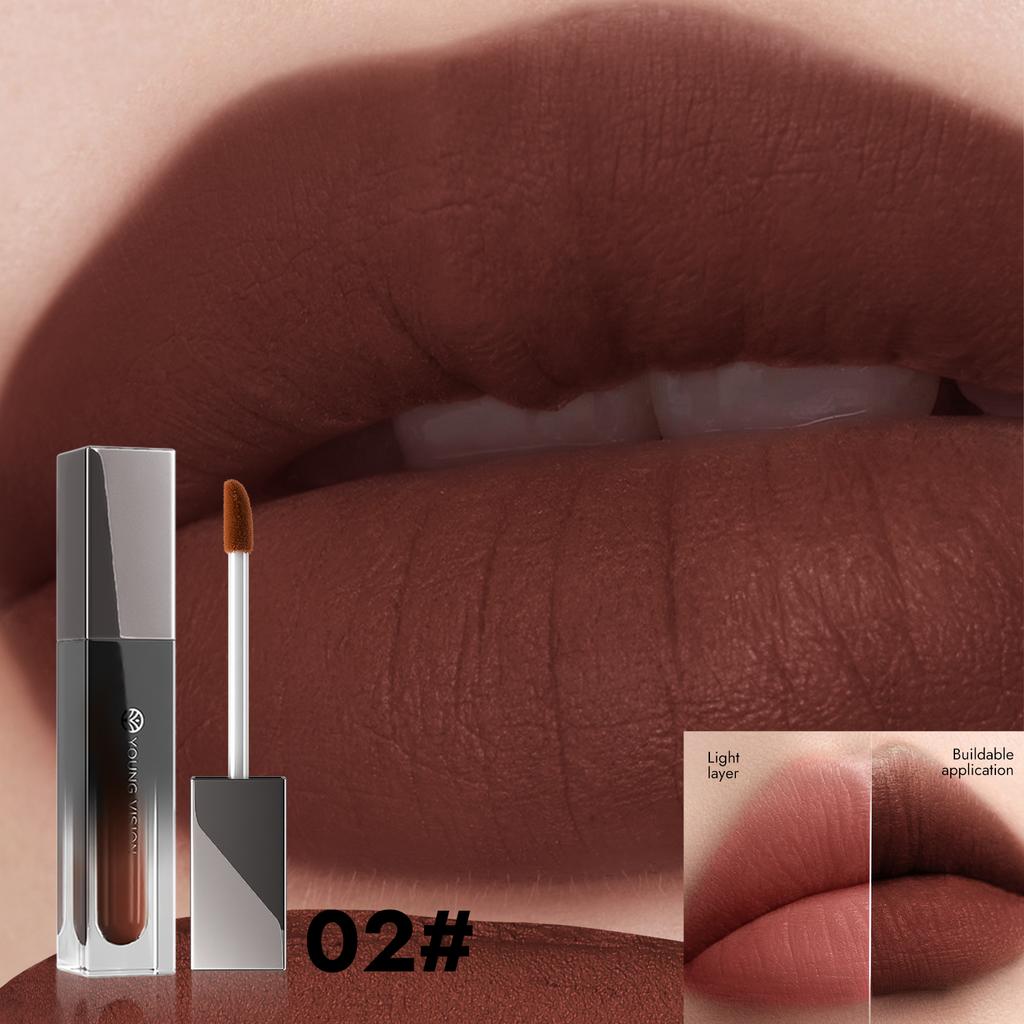 YOUNG VISION Матовый крем для губ 4-в-1: Водостойкий, Стойкий, Многофункциональный в 6 цветах