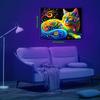 Psychedelic Cat Fluorescent Tapestry Outer Space UV BlackLight Tapestry, Wall Hanging For Living Room Bedroom Office Home Decor