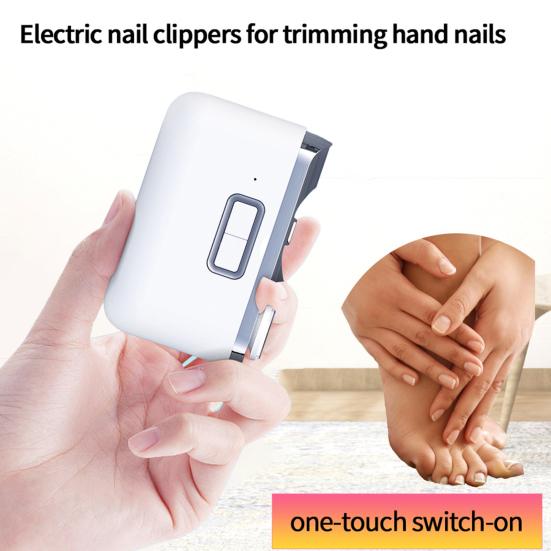 Electric Toenail Clipper with Square Design Dual Speed Function Electric Nail Trimmer Type-C Charging Electric Polishing Automatic Nail Clippers